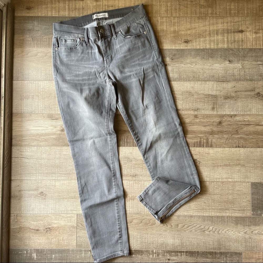 Madewell Grey Ankle Zip Skinny Jeans